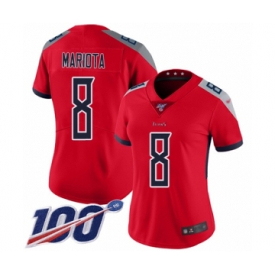 Women's Tennessee Titans #8 Marcus Mariota Limited Red Inverted Legend 100th Season Football Jersey - Ujersey