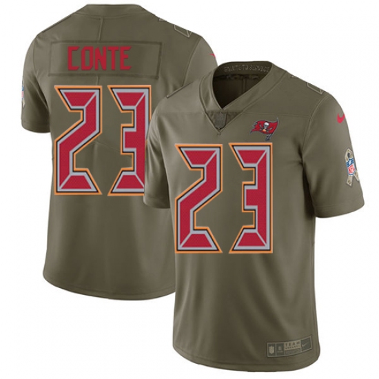 Youth Nike Tampa Bay Buccaneers #23 Chris Conte Limited Olive 2017 Salute to Service NFL Jersey - Ujersey