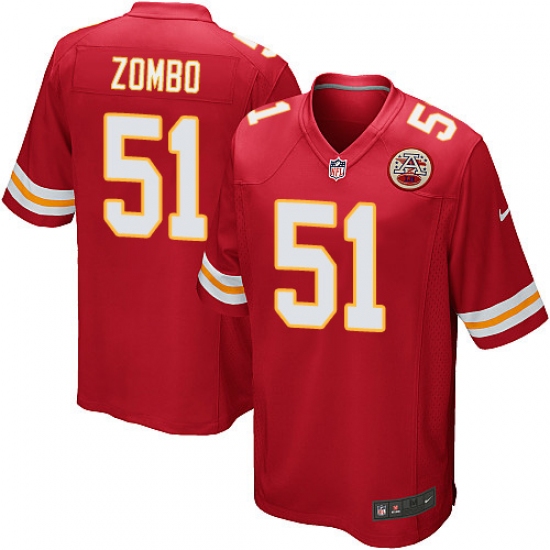 Men's Nike Kansas City Chiefs #51 Frank Zombo Game Red Team Color NFL Jersey - Ujersey
