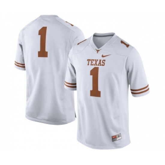 Texas Longhorns 1 White Nike College Jersey - Ujersey