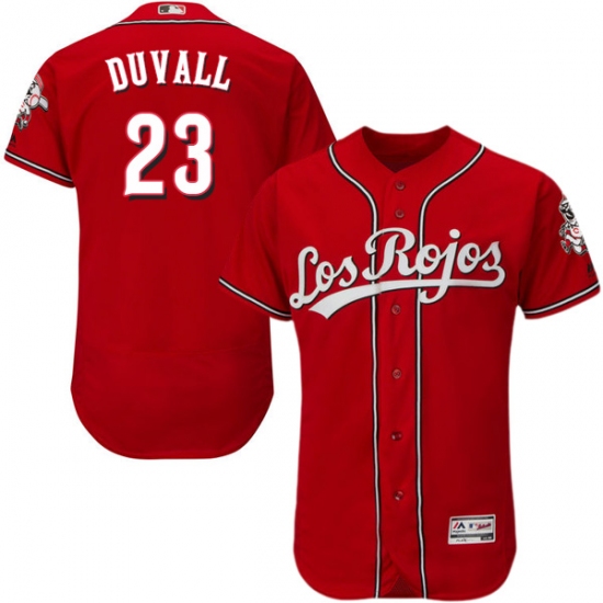 Men's Majestic Cincinnati Reds #23 Adam Duvall Red Los Rojos Flexbase Authentic Collection MLB Jersey - Ujersey