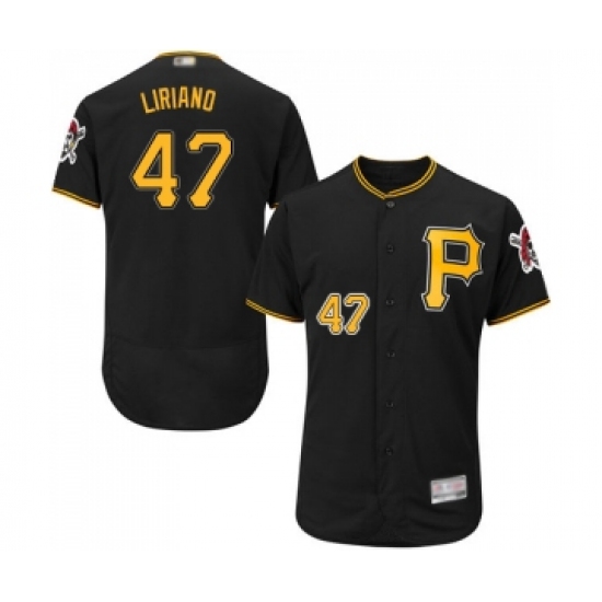Men's Pittsburgh Pirates #47 Francisco Liriano Black Alternate Flex Base Authentic Collection Baseball Jersey - Ujersey