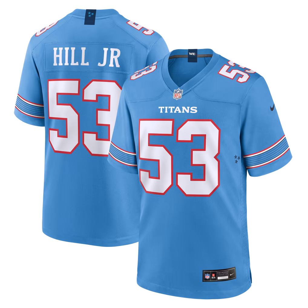 Men's Tennessee Titans Anthony Hill Jr. Nike Light Blue Team Game Jersey - SUjersey01