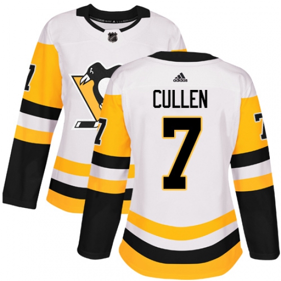 Women's Adidas Pittsburgh Penguins #7 Matt Cullen Authentic White Away NHL Jersey - Ujersey