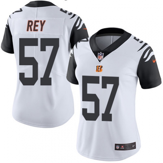 Women's Nike Cincinnati Bengals #57 Vincent Rey Limited White Rush Vapor Untouchable NFL Jersey - Ujersey