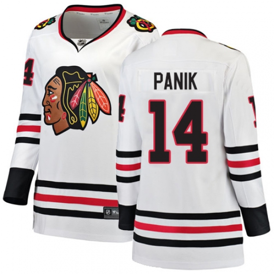 Women's Chicago Blackhawks #14 Richard Panik Authentic White Away Fanatics Branded Breakaway NHL Jersey - Ujersey