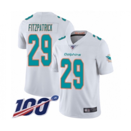 Men's Nike Miami Dolphins #29 Minkah Fitzpatrick White Vapor Untouchable Limited Player 100th Season NFL Jersey - Ujersey