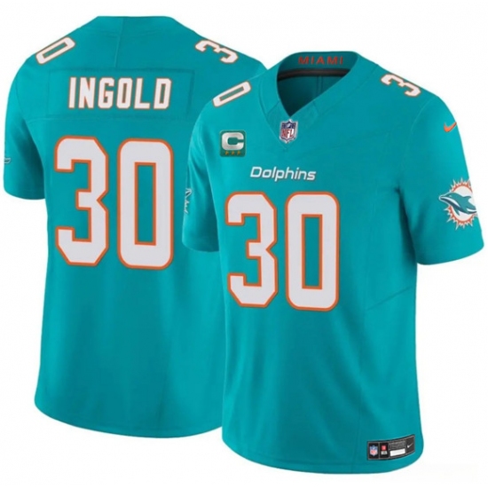 Men's Miami Dolphins #30 Alec Ingold Aqua 2025 F.U.S.E. With 3-Star C Vapor Limited Football Stitched Jersey - Ujersey