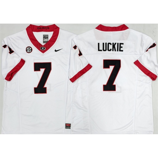 Men's Georgia Bulldogs #7 Lawson Luckie White 2025 F.U.S.E. Stitched Jersey - Ujersey