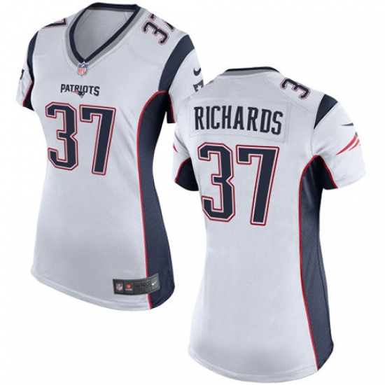 Women's Nike New England Patriots #37 Jordan Richards Game White NFL Jersey - Ujersey