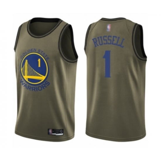 Youth Golden State Warriors #1 D'Angelo Russell Swingman Green Salute to Service Basketball Jersey - Ujersey