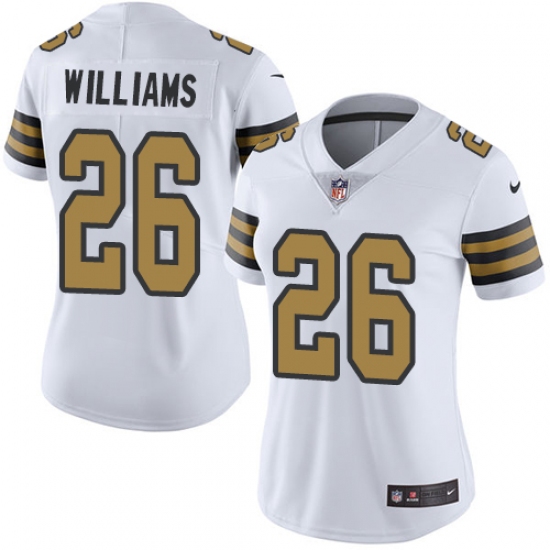Women's Nike New Orleans Saints #25 P. J. Williams Limited White Rush Vapor Untouchable NFL Jersey - Ujersey