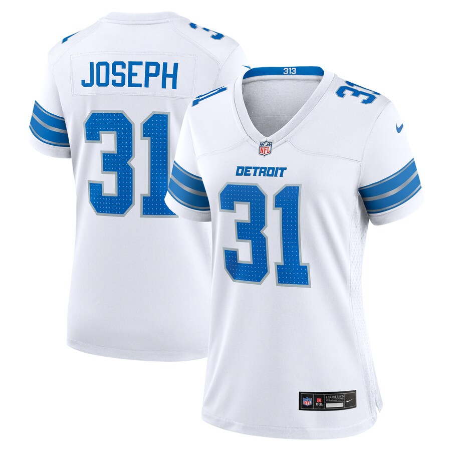 Women's Detroit Lions Kerby Joseph Nike White Game Jersey - Ujersey