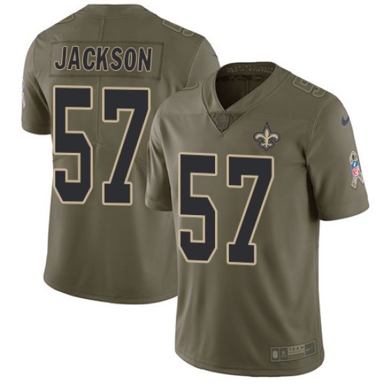 Youth Nike New Orleans Saints #57 Rickey Jackson Limited Olive 2017 Salute to Service NFL Jersey - Ujersey