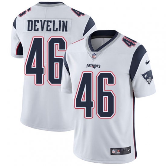 Youth Nike New England Patriots #46 James Develin White Vapor Untouchable Limited Player NFL Jersey - Ujersey