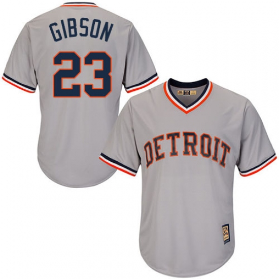 Men's Majestic Detroit Tigers #23 Kirk Gibson Authentic Grey Cooperstown MLB Jersey - Ujersey