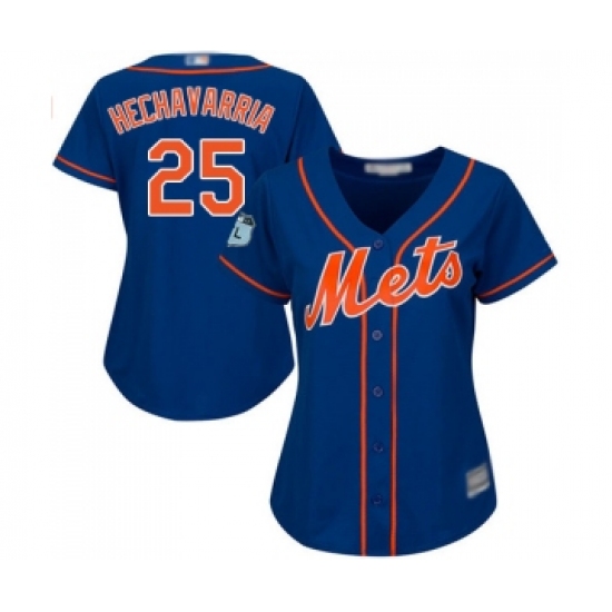 Women's New York Mets #25 Adeiny Hechavarria Authentic Royal Blue Alternate Home Cool Base Baseball Jersey - Ujersey