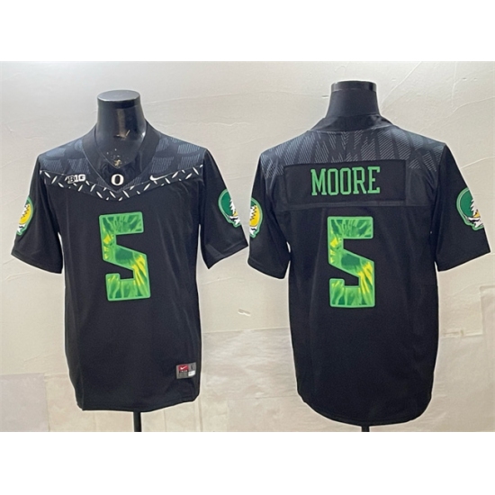 Men's Oregon Ducks #5 Dakorien Moore Black F.U.S.E. Vapor Limited Stitched Football Jersey - Ujersey