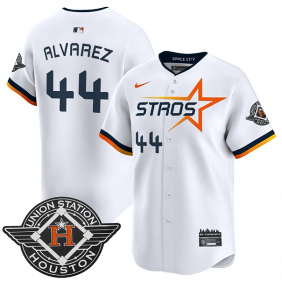 Men's Houston Astros #44 Yordan Alvarez White 2025 City Connect Limited Stitched Baseball Jersey - Ujersey