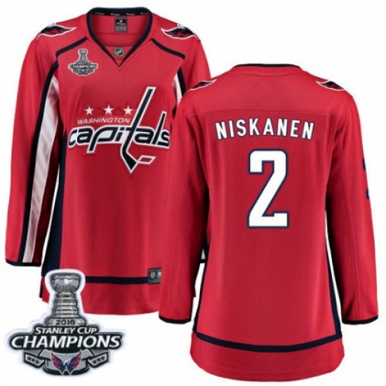 Women's Washington Capitals #2 Matt Niskanen Fanatics Branded Red Home Breakaway 2018 Stanley Cup Final Champions NHL Jersey - Ujersey