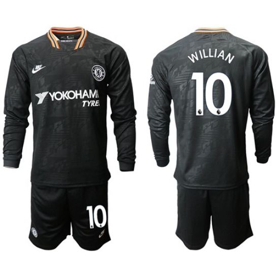 Chelsea #11 Pedro Away Long Sleeves Soccer Club Jersey