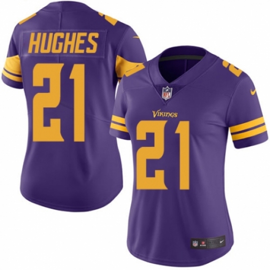 Women's Nike Minnesota Vikings #21 Mike Hughes Limited Purple Rush Vapor Untouchable NFL Jersey - Ujersey