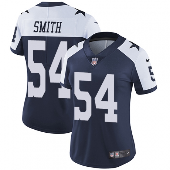 Women's Nike Dallas Cowboys #54 Jaylon Smith Navy Blue Throwback Alternate Vapor Untouchable Limited Player NFL Jersey - Ujersey
