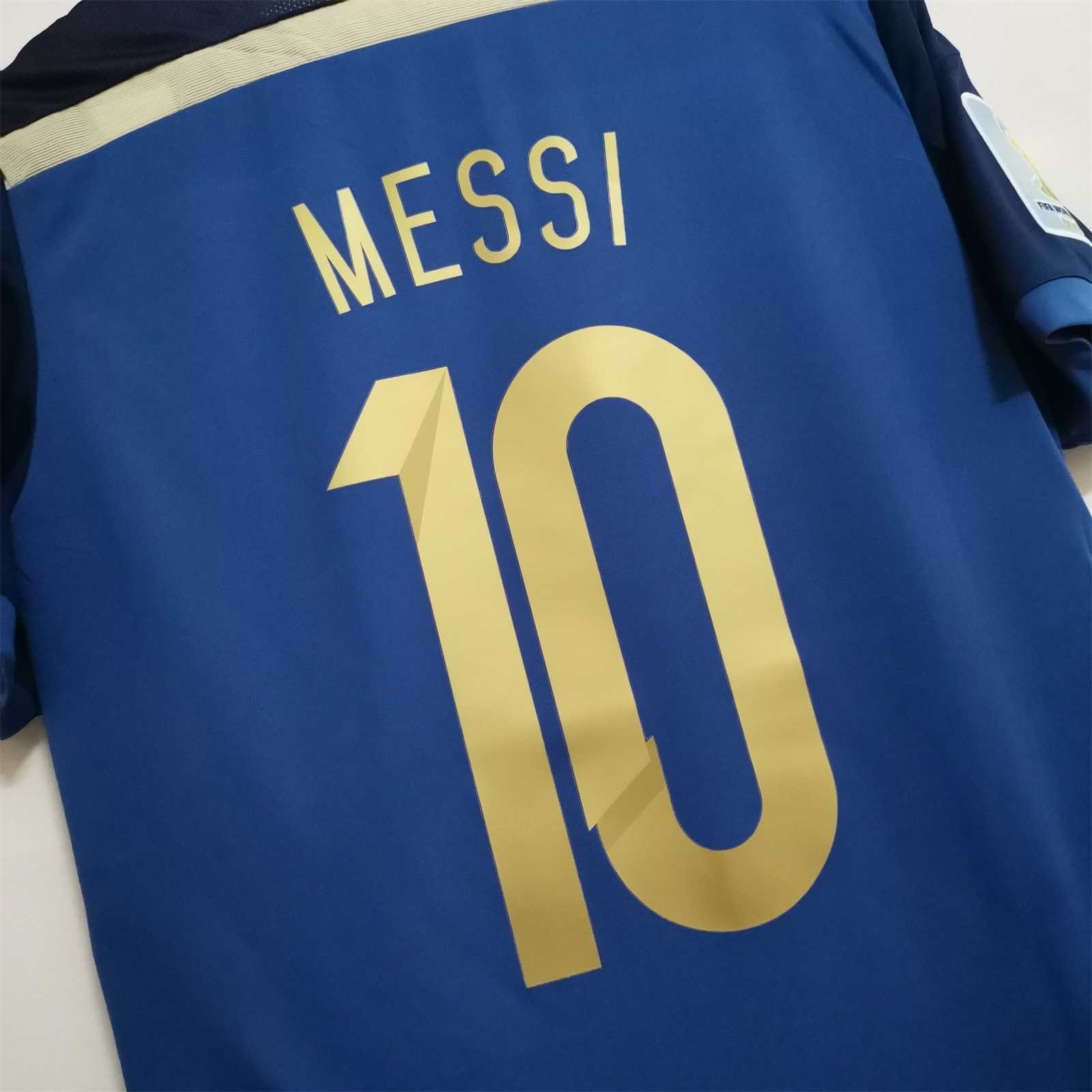 Messi #10 Argentina Retro Jersey Away Football Jersey 2014 - U-jersey