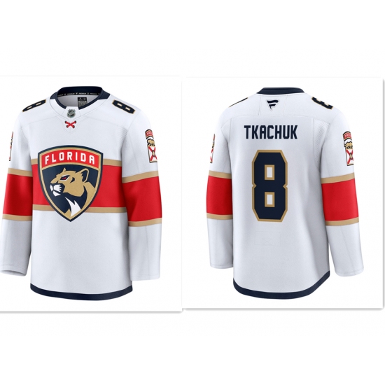 Men's Florida Panthers #8 Brady Tkachuk White Stitched Hockey away jersey - Ujersey