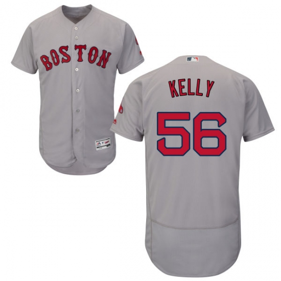 Men's Majestic Boston Red Sox #56 Joe Kelly Grey Road Flex Base Authentic Collection MLB Jersey - Ujersey