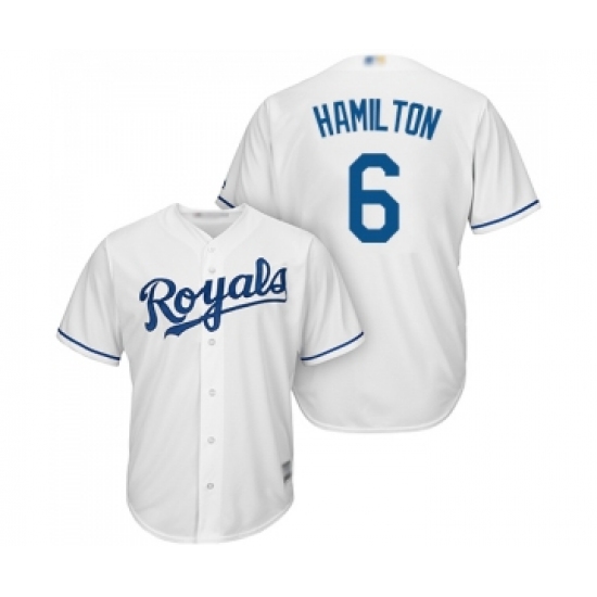 Youth Kansas City Royals #6 Billy Hamilton Replica White Home Cool Base Baseball Jersey - Ujersey