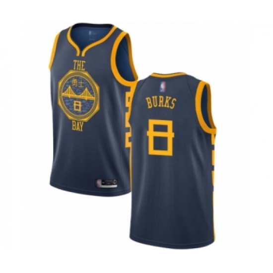 Women's Golden State Warriors #8 Alec Burks Swingman Navy Blue Basketball Jersey - City Edition - Ujersey