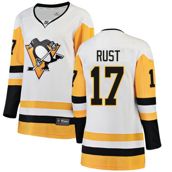 Women's Pittsburgh Penguins #17 Bryan Rust Authentic White Away Fanatics Branded Breakaway NHL Jersey - Ujersey