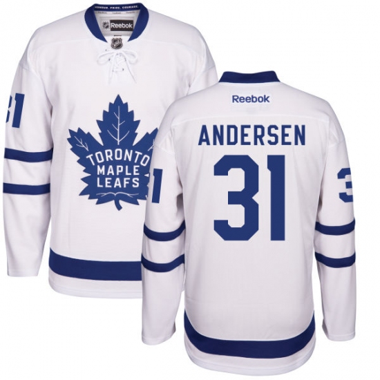 Youth Reebok Toronto Maple Leafs #31 Frederik Andersen Authentic White Away NHL Jersey - Ujersey