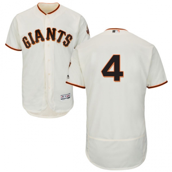 Men's Majestic San Francisco Giants #4 Mel Ott Cream Home Flex Base Authentic Collection MLB Jersey - Ujersey