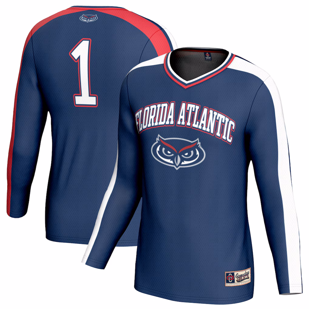 Youth GameDay Greats Navy #1 Florida Atlantic Owls Lightweight Collegiate Volleyball Fashion Jersey