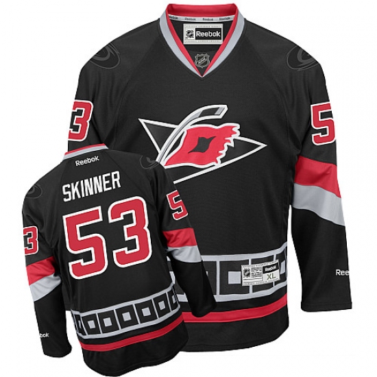 Women's Reebok Carolina Hurricanes #53 Jeff Skinner Authentic Black Third NHL Jersey - Ujersey