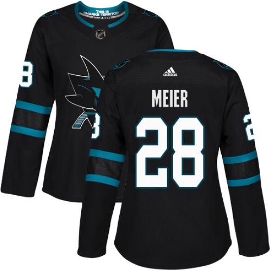 Women's Adidas San Jose Sharks #28 Timo Meier Premier Black Alternate NHL Jersey - Ujersey