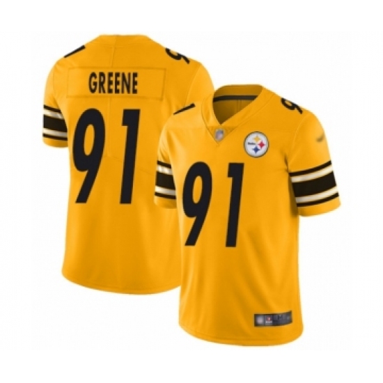Women's Pittsburgh Steelers #91 Kevin Greene Limited Gold Inverted Legend Football Jersey - Ujersey