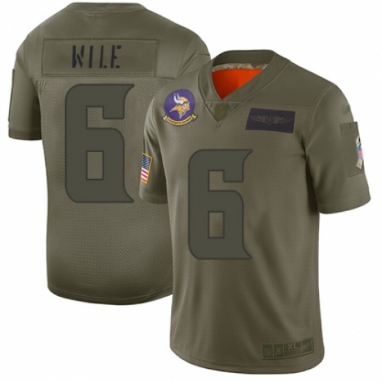 Men's Minnesota Vikings #6 Matt Wile Limited Camo 2019 Salute to Service Football Jersey - Ujersey