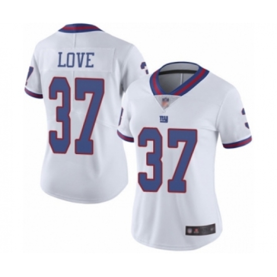 Women's New York Giants #37 Julian Love Limited White Rush Vapor Untouchable Football Jersey - Ujersey