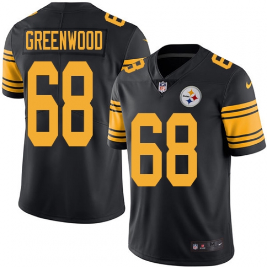 Men's Nike Pittsburgh Steelers #68 L.C. Greenwood Limited Black Rush Vapor Untouchable NFL Jersey - Ujersey