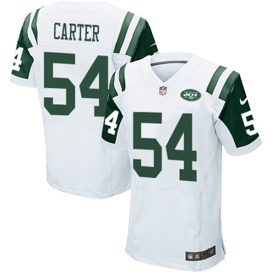 Men's Nike New York Jets #54 Bruce Carter Elite White NFL Jersey - Ujersey