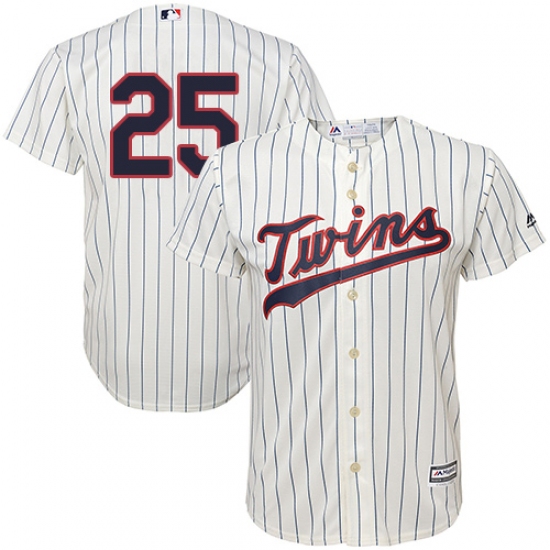 Youth Majestic Minnesota Twins #25 Byron Buxton Replica Cream Alternate Cool Base MLB Jersey