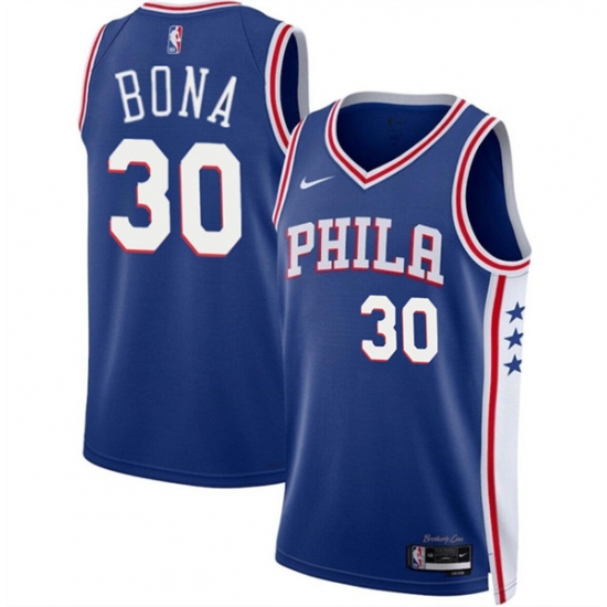 Men's Philadelphia 76ers #30 Adam Bona Royal 2024 Draft Icon Edition Basketball Stitched Jersey - Ujersey
