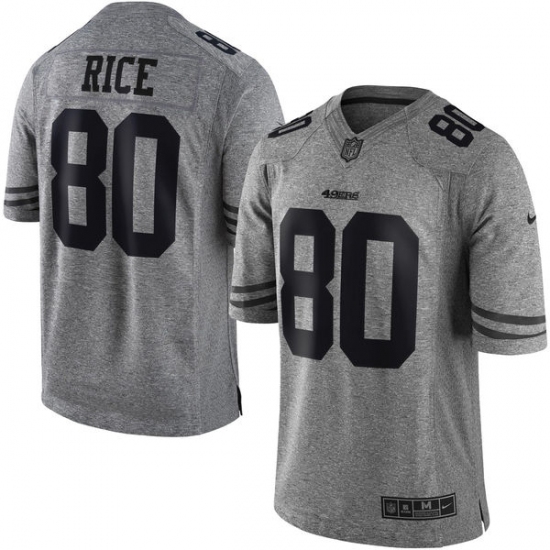 Men's Nike San Francisco 49ers #80 Jerry Rice Limited Gray Gridiron NFL Jersey - Ujersey