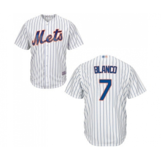 Men's New York Mets #7 Gregor Blanco Replica White Home Cool Base Baseball Jersey - Ujersey