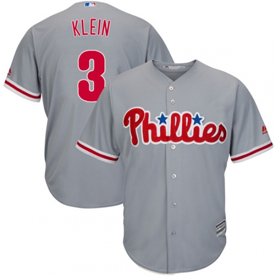 Men's Majestic Philadelphia Phillies #3 Chuck Klein Replica Grey Road Cool Base MLB Jersey - Ujersey