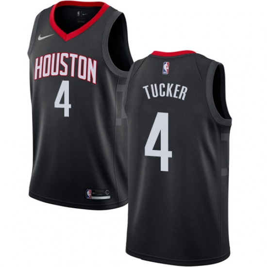 Men's Nike Houston Rockets #4 PJ Tucker Black NBA Swingman Statement Edition Jersey - Ujersey