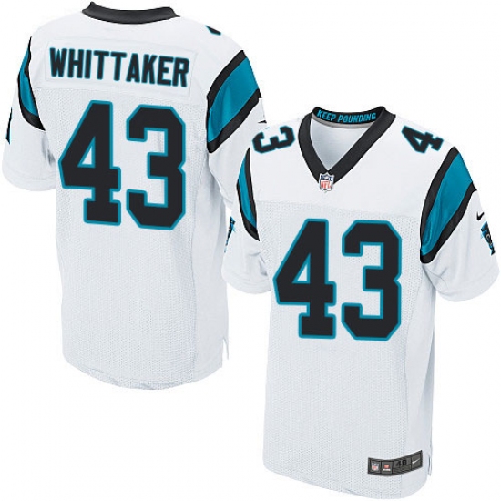 Men's Nike Carolina Panthers #43 Fozzy Whittaker Elite White NFL Jersey - Ujersey